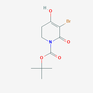 molecular formula C10H14BrNO4 B14035560 tert-butyl 3-bromo-4-hydroxy-2-oxo-5,6-dihydropyridine-1(2H)-carboxylate 