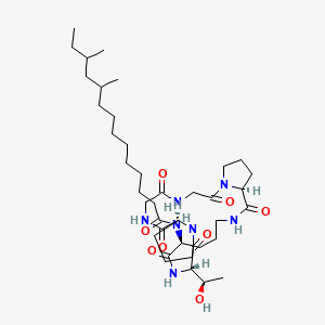 N-[(9S,15S,18S,24S)-15-[(1R)-1-hydroxyethyl]-2,5,8,14,17,23-hexaoxo-1,4,7,13,16,22-hexazatricyclo[22.3.0.09,13]heptacosan-18-yl]-10,12-dimethyltetradecanamide