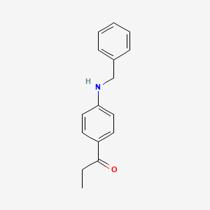 molecular formula C16H17NO B14035621 1-(4-(Benzylamino)phenyl)propan-1-one 