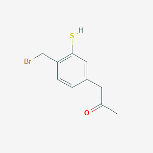 molecular formula C10H11BrOS B14035637 1-(4-(Bromomethyl)-3-mercaptophenyl)propan-2-one 