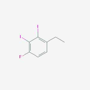 molecular formula C8H7FI2 B14035640 1,2-Diiodo-3-ethyl-6-fluorobenzene 