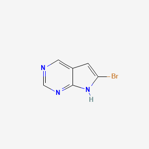 molecular formula C6H4BrN3 B1403567 6-溴-7H-吡咯并[2,3-d]嘧啶 CAS No. 89280-82-0
