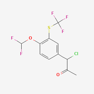 1-Chloro-1-(4-(difluoromethoxy)-3-(trifluoromethylthio)phenyl)propan-2-one