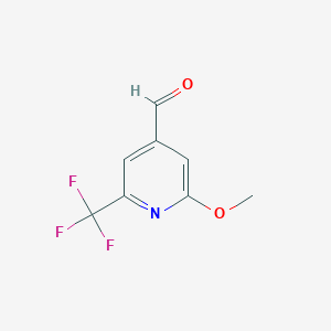 B1403570 2-Methoxy-6-(trifluoromethyl)isonicotinaldehyde CAS No. 1211532-11-4
