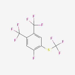 molecular formula C9H2F10S B14035714 1,2-Bis(trifluoromethyl)-4-fluoro-5-(trifluoromethylthio)benzene 