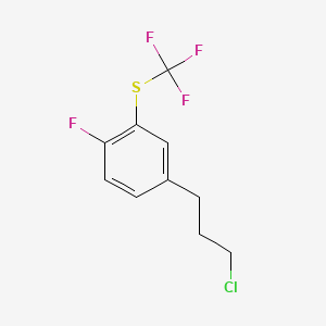 molecular formula C10H9ClF4S B14035718 1-(3-Chloropropyl)-4-fluoro-3-(trifluoromethylthio)benzene 