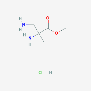 molecular formula C5H13ClN2O2 B14035744 Methyl 2,3-diamino-2-methylpropanoate hydrochloride 