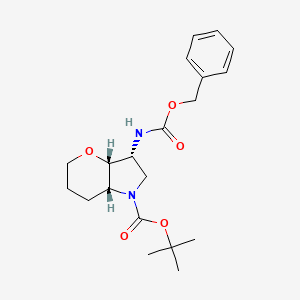 molecular formula C20H28N2O5 B1403575 外消旋-(3R,3aR,7aR)-叔丁基 3-(((苄氧基)羰基)氨基)六氢吡喃[3,2-b]吡咯-1(2H)-羧酸酯 CAS No. 1341039-68-6