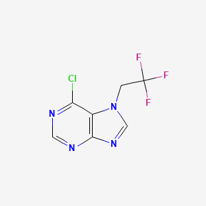 molecular formula C7H4ClF3N4 B14035785 6-Chloro-7-(2,2,2-trifluoroethyl)-7H-purine 