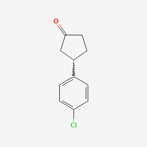 molecular formula C11H11ClO B14035792 (S)-3-(4-Chlorophenyl)cyclopentan-1-one 