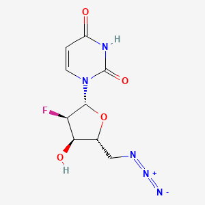 molecular formula C9H10FN5O4 B14035799 1-[(2R,3R,4R,5R)-5-(azidomethyl)-3-fluoro-4-hydroxyoxolan-2-yl]pyrimidine-2,4-dione 