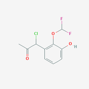 molecular formula C10H9ClF2O3 B14035811 1-Chloro-1-(2-(difluoromethoxy)-3-hydroxyphenyl)propan-2-one 