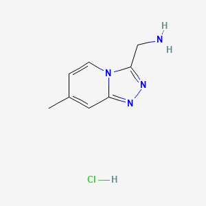 molecular formula C8H11ClN4 B14035823 (7-Methyl-[1,2,4]triazolo[4,3-a]pyridin-3-yl)methanamine hydrochloride 