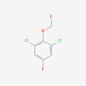 molecular formula C7H4Cl2F2O B14035830 1,3-Dichloro-5-fluoro-2-(fluoromethoxy)benzene 