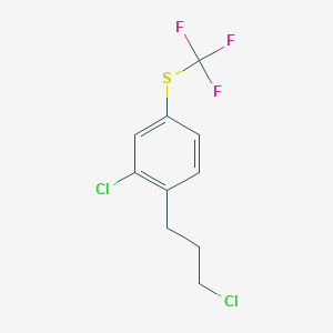 molecular formula C10H9Cl2F3S B14035838 1-Chloro-2-(3-chloropropyl)-5-(trifluoromethylthio)benzene 