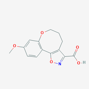 molecular formula C14H13NO5 B14035891 9-Methoxy-5,6-dihydro-4H-benzo[2,3]oxocino[5,4-d]isoxazole-3-carboxylic acid 