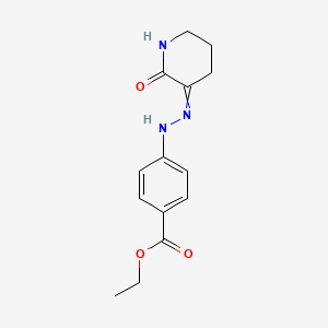 molecular formula C14H17N3O3 B1403591 4-(2-(2-氧代哌啶-3-亚甲基)肼基)苯甲酸乙酯 CAS No. 916522-66-2