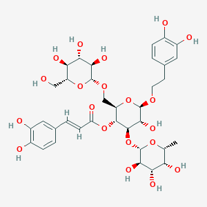 molecular formula C35H46O20 B14035919 [(2R,3R,4R,5R,6R)-6-[2-(3,4-dihydroxyphenyl)ethoxy]-5-hydroxy-2-[[(2R,3R,4S,5S,6R)-3,4,5-trihydroxy-6-(hydroxymethyl)oxan-2-yl]oxymethyl]-4-[(2S,3R,4S,5R,6R)-3,4,5-trihydroxy-6-methyloxan-2-yl]oxyoxan-3-yl] (E)-3-(3,4-dihydroxyphenyl)prop-2-enoate 