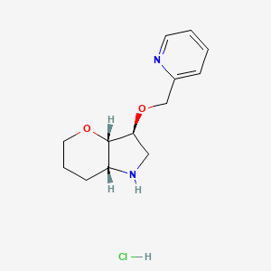 molecular formula C13H19ClN2O2 B14035944 Rel-(3S,3aS,7aR)-3-(pyridin-2-ylmethoxy)octahydropyrano[3,2-b]pyrrole hydrochloride 