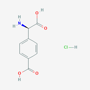 molecular formula C9H10ClNO4 B14035948 (R)-4-(Amino(carboxy)methyl)benzoic acid hydrochloride 