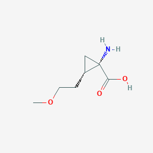 molecular formula C7H13NO3 B14035975 (1S,2S)-1-Amino-2-(2-methoxyethyl)cyclopropanecarboxylic acid 