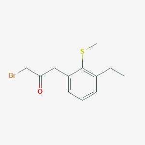 molecular formula C12H15BrOS B14035998 1-Bromo-3-(3-ethyl-2-(methylthio)phenyl)propan-2-one 