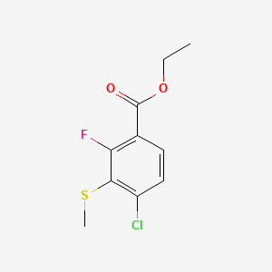 molecular formula C10H10ClFO2S B14036029 Ethyl 4-chloro-2-fluoro-3-(methylthio)benzoate 