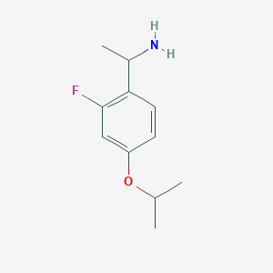molecular formula C11H16FNO B1403607 1-[2-氟-4-(丙-2-氧基)苯基]乙-1-胺 CAS No. 933585-52-5