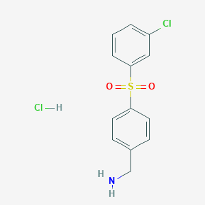 (4-((3-Chlorophenyl)sulfonyl)phenyl)methanamine hcl