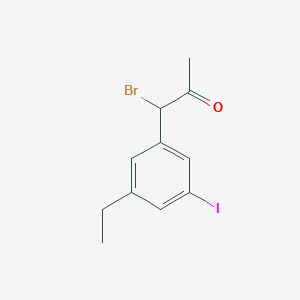 molecular formula C11H12BrIO B14036127 1-Bromo-1-(3-ethyl-5-iodophenyl)propan-2-one 