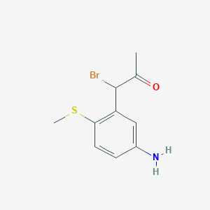 molecular formula C10H12BrNOS B14036148 1-(5-Amino-2-(methylthio)phenyl)-1-bromopropan-2-one 