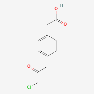 molecular formula C11H11ClO3 B14036165 1-(4-(Carboxymethyl)phenyl)-3-chloropropan-2-one 