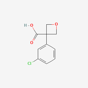 molecular formula C10H9ClO3 B1403619 3-(3-氯苯基)氧杂环丁烷-3-羧酸 CAS No. 1393531-96-8
