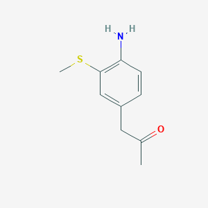 molecular formula C10H13NOS B14036198 1-(4-Amino-3-(methylthio)phenyl)propan-2-one 