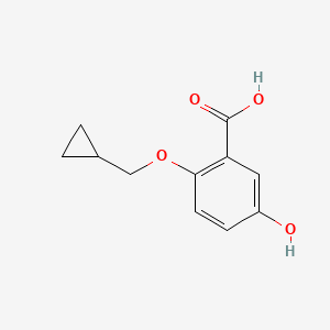 molecular formula C11H12O4 B1403621 2-(环丙基甲氧基)-5-羟基苯甲酸 CAS No. 1243367-94-3