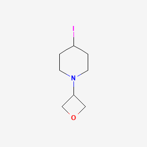 molecular formula C8H14INO B14036228 4-Iodo-1-(oxetan-3-YL)piperidine 