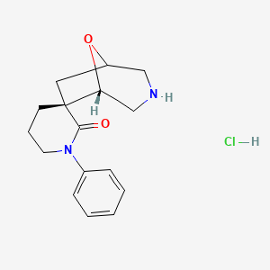 molecular formula C16H21ClN2O2 B14036309 (3R,5S)-1-Phenyl-8-oxa-3-azaspiro[bicyclo[3.2.1]octane-6,3-piperidin]-2-one hydrochloride 