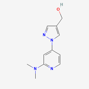 molecular formula C11H14N4O B1403632 （1-(2-(二甲氨基)吡啶-4-基)-1H-吡唑-4-基)甲醇 CAS No. 1429309-30-7