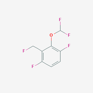 molecular formula C8H5F5O B14036330 1,4-Difluoro-2-difluoromethoxy-3-(fluoromethyl)benzene 