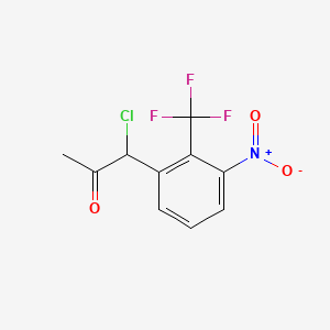 molecular formula C10H7ClF3NO3 B14036351 1-Chloro-1-(3-nitro-2-(trifluoromethyl)phenyl)propan-2-one 