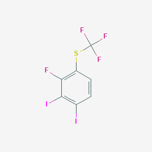 molecular formula C7H2F4I2S B14036379 1,2-Diiodo-3-fluoro-4-(trifluoromethylthio)benzene 