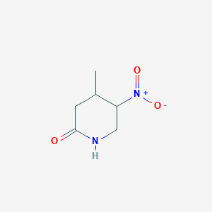 molecular formula C6H10N2O3 B14036403 4-Methyl-5-nitropiperidin-2-one 