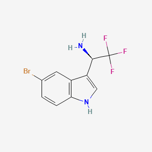 molecular formula C10H8BrF3N2 B14036438 (R)-1-(5-Bromo-1H-indol-3-YL)-2,2,2-trifluoroethan-1-amine 