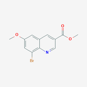 molecular formula C12H10BrNO3 B14036449 Methyl 8-bromo-6-methoxyquinoline-3-carboxylate 