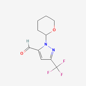 B1403645 1-(Tetrahydro-2H-pyran-2-yl)-3-(trifluoromethyl)-1H-pyrazole-5-carbaldehyde CAS No. 1437794-28-9