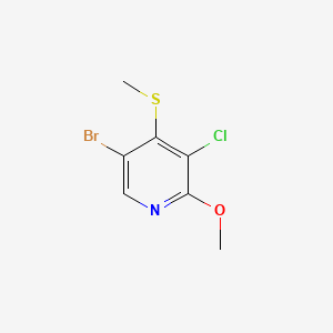 molecular formula C7H7BrClNOS B14036458 5-Bromo-3-chloro-2-methoxy-4-(methylthio)pyridine 