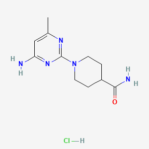 molecular formula C11H18ClN5O B1403648 1-(4-氨基-6-甲基嘧啶-2-基)哌啶-4-甲酰胺盐酸盐 CAS No. 1426290-93-8