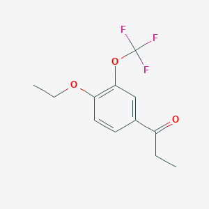 molecular formula C12H13F3O3 B14036500 1-(4-Ethoxy-3-(trifluoromethoxy)phenyl)propan-1-one 