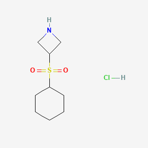 molecular formula C9H18ClNO2S B1403651 3-(环己基磺酰基)氮杂环丁烷盐酸盐 CAS No. 1820638-85-4