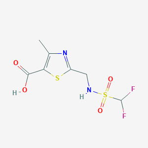 molecular formula C7H8F2N2O4S2 B14036539 2-((Difluoromethylsulfonamido)methyl)-4-methylthiazole-5-carboxylic acid 